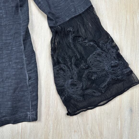 Soft Surroundings Genius Sheer Bell Sleeve Gothic Dark Romance Shirt XL PETITE - Picture 5 of 13